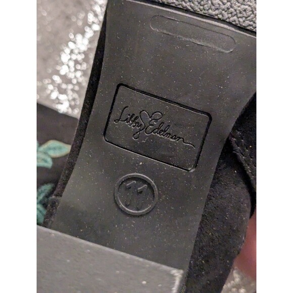 Libby Edelman Boots Sz 11 Boho Embroidery Black Red Festive Tall FlowerChild Y2K - Picture 5 of 13